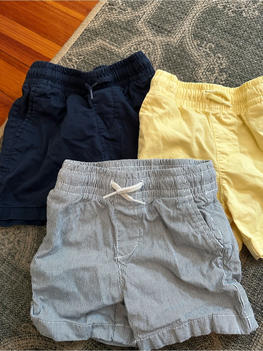 GAP Kids Shorts Trio - Navy, Pale Yellow & Blue-Striped